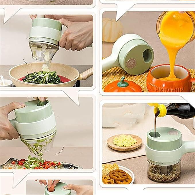 PARSPAR 4-in-1 Handheld Electric Vegetable Cutter Set