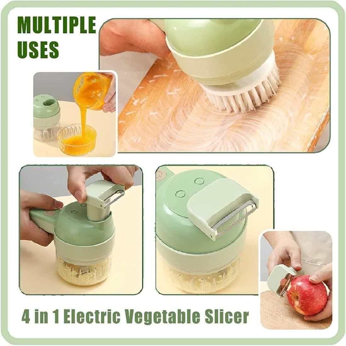 PARSPAR 4-in-1 Handheld Electric Vegetable Cutter Set