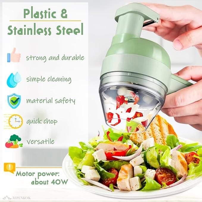 PARSPAR 4-in-1 Handheld Electric Vegetable Cutter Set