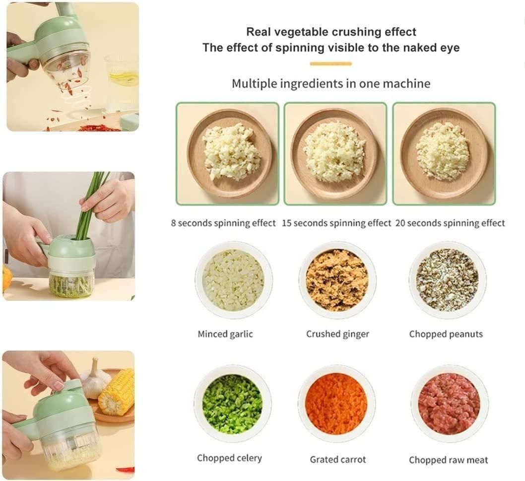 PARSPAR 4-in-1 Handheld Electric Vegetable Cutter Set