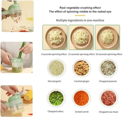 PARSPAR 4-in-1 Handheld Electric Vegetable Cutter Set