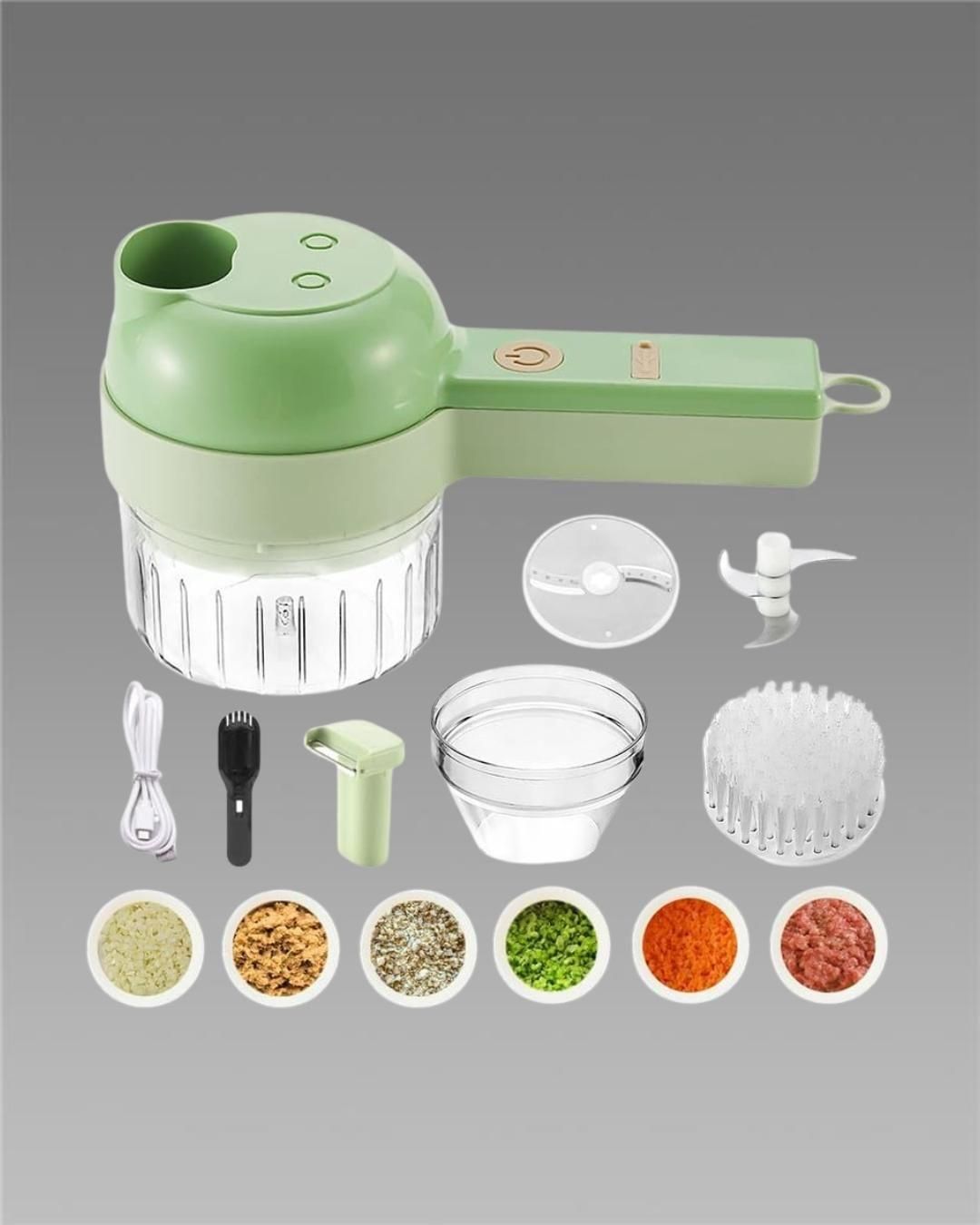 PARSPAR 4-in-1 Handheld Electric Vegetable Cutter Set